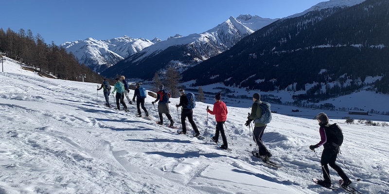 Gruppe Schneeschuhwanderer