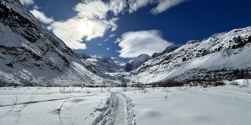 Gruppe Schneeschuhwanderer